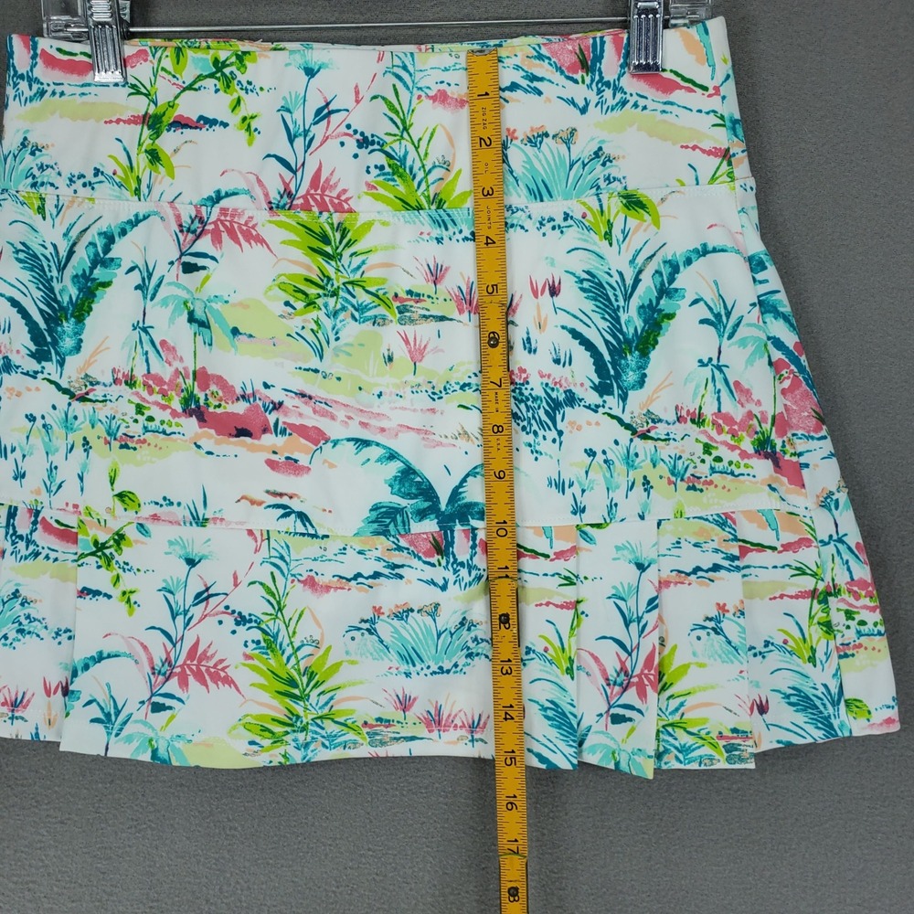 Sigrid Olsen Golf Skort Set Women M White Tropical Palm Print Zip Top Skirt - Picture 12 of 12